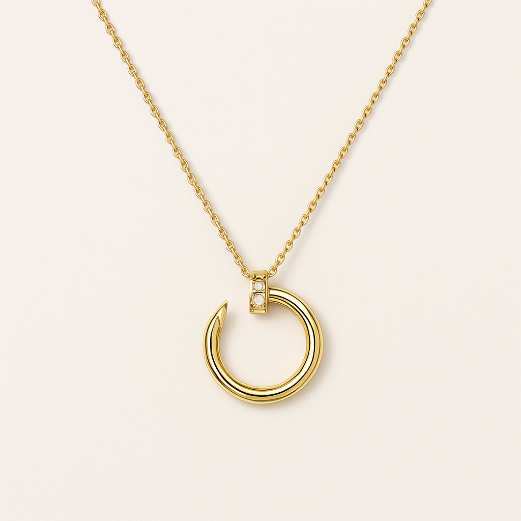 SPIJKER Gouden Ketting met Zirkoon
