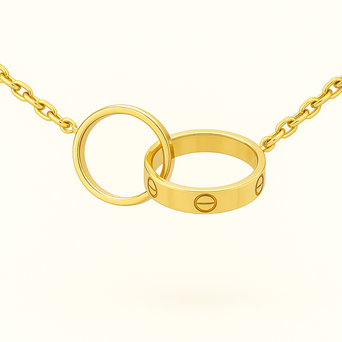 LOVE Double Ring Necklace