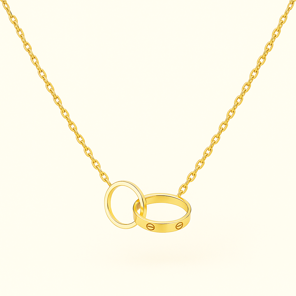 LOVE Double Ring Necklace