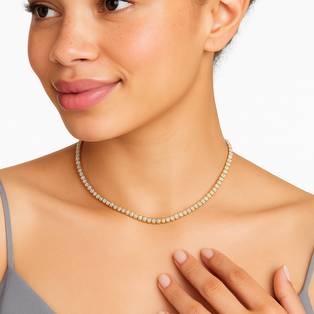 TENNIS Classic Golden Necklace