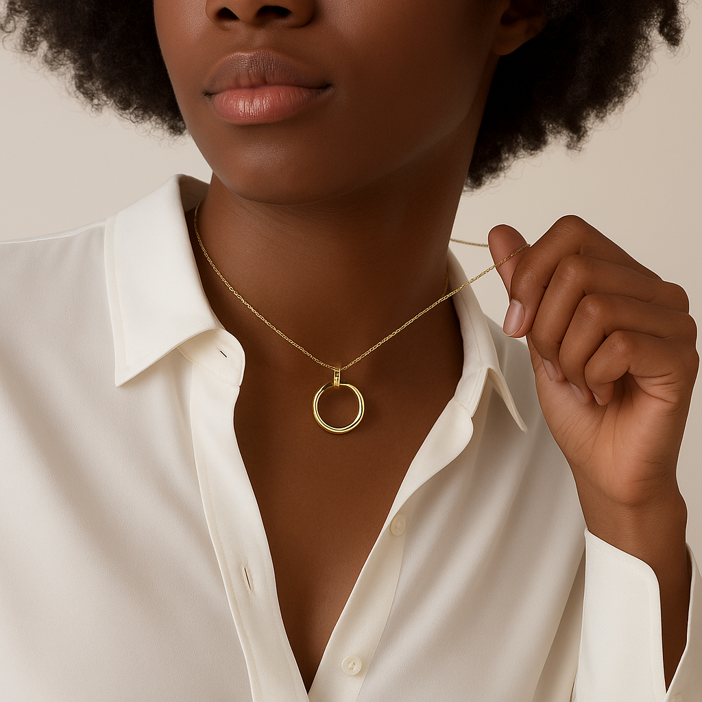 NAIL Golden Necklace with Zircon