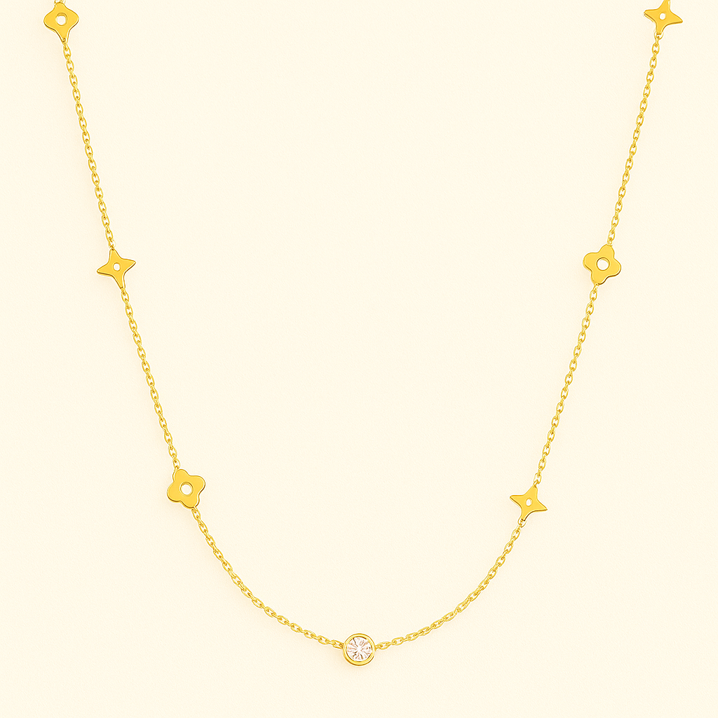 CLARA Golden Clover Necklace