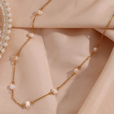 LANEY Gouden Parelketting