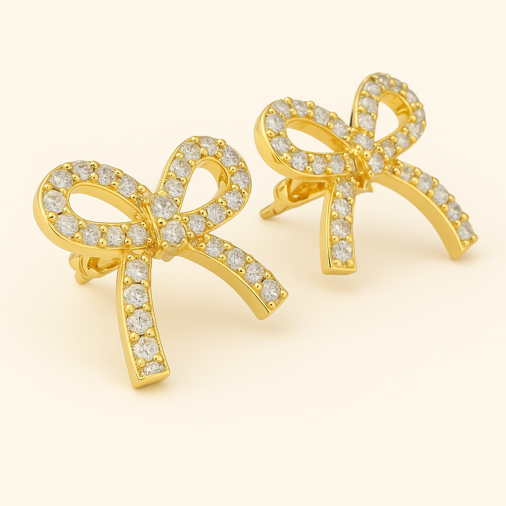 TIA Gold Hoop Earrings with Zirconia